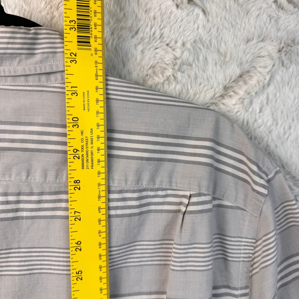 J Crew Shirt Mens Large Gray Striped Long Sleeve Button Down 100% Cotton Casual‎ - Picture 11 of 12